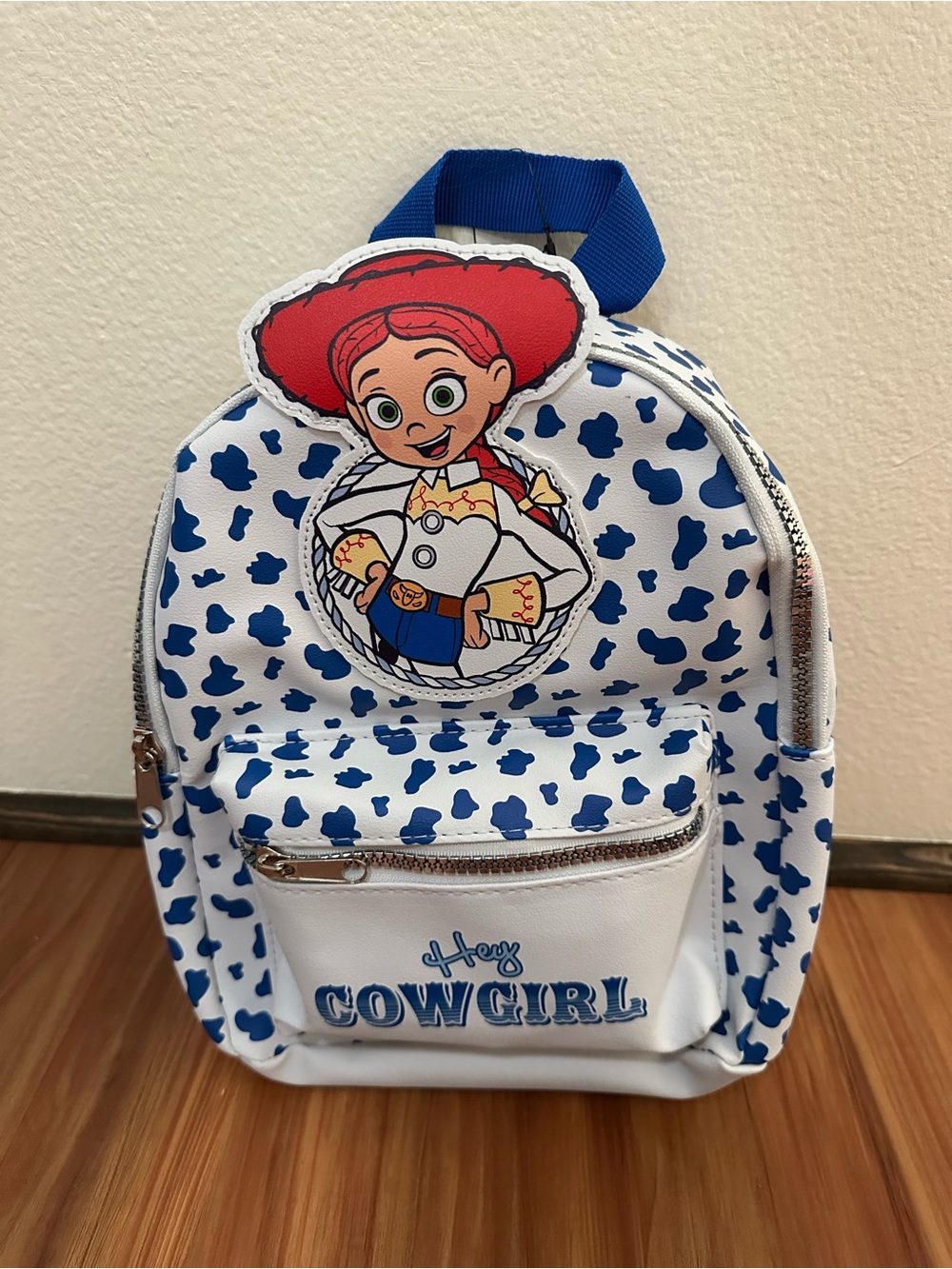 NWT Disney Pixar Toy Story Jessie Hey Cowgirl Mini Backpack — White & Royal Blue
